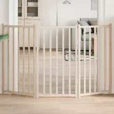  vidaXL összecsukható kutyakapu 3 panellel, 150 cm, tömör fenyőfa