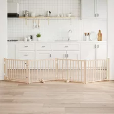   vidaXL tömör fenyőfa 4 paneles összecsukható kutyakapu ajtóval 320 cm