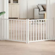   vidaXL fehér tömör fenyőfa 2 paneles összecsukható kutyakapu 160 cm