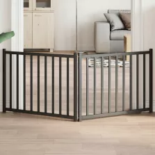   vidaXL fekete tömör fenyőfa 2 paneles összecsukható kutyakapu 160 cm