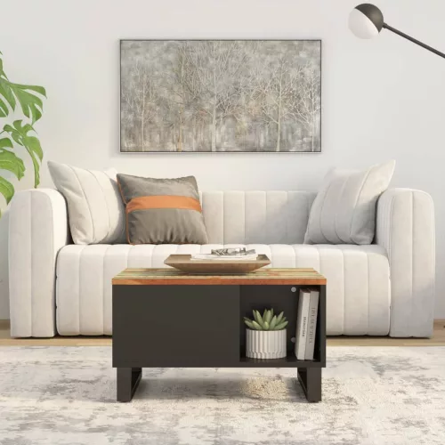 vidaXL tömör újrahasznosított fa dohányzóasztal 60 x 50 x 35 cm