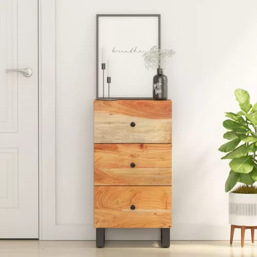 vidaXL tömör akácfa tálalószekrény 3 fiókkal 40x33,5x75 cm