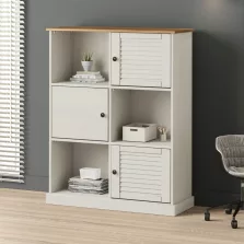   vidaXL VIGO fehér tömör fenyőfa könyvespolc 90x35x114,5 cm