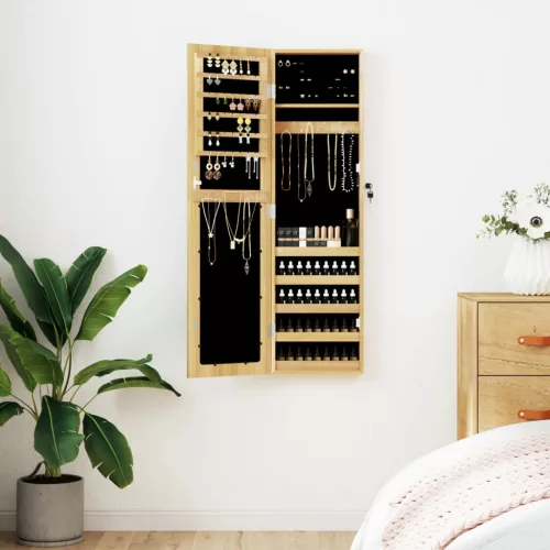 vidaXL falra szerelhető tükrös ékszerszekrény 30x8,5x106 cm