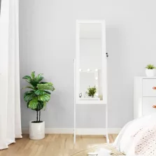 vidaXL fehér szabadon álló LED-es ékszerszekrény