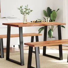   vidaXL tömör akácfa étkezőasztal természetes éllel 110 x 70 x 75 cm