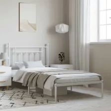 vidaXL fehér fém ágykeret fejtámlával 100x190 cm