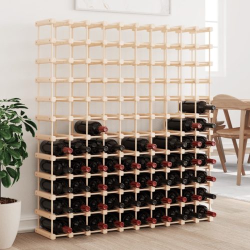 vidaXL tömör fenyőfa bortartó 120 palackhoz 112,5x23x123,5 cm