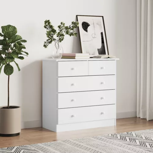 vidaXL ALTA fehér tömör fenyőfa komód 77x35x73 cm