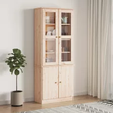 vidaXL ALTA tömör fenyőfa üvegvitrin 77x35x186,5 cm