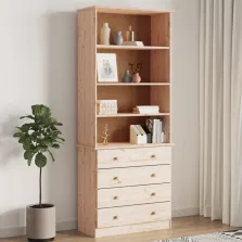   vidaXL ALTA tömör fenyőfa fiókos könyvszekrény 77x35x186,5 cm