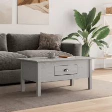   vidaXL BODO szürke tömör fenyőfa dohányzóasztal 100 x 55 x 46 cm