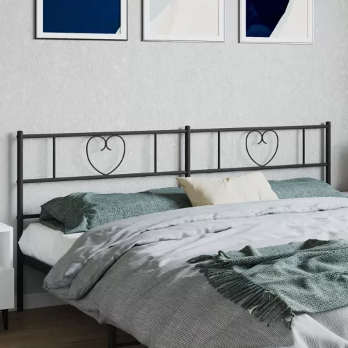 vidaXL fekete fém fejtámla 200 cm
