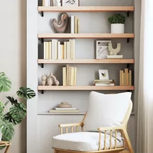 vidaXL tömör bükkfa fali polc 100 x 20 x 4 cm