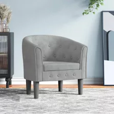 vidaXL világosszürke bársony kagylófotel