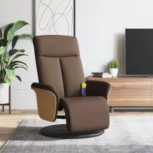 vidaXL barna szövet dönthető masszázsfotel lábtartóval