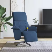 vidaXL kék szövet dönthető masszázsfotel lábtartóval