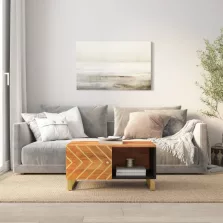   vidaXL barna és fekete tömör mangófa dohányzóasztal 80 x 50 x 40 cm