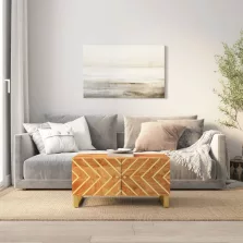   vidaXL barna és fekete tömör mangófa dohányzóasztal 80 x 50 x 40 cm