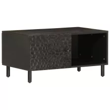   vidaXL fekete tömör mangófa dohányzóasztal 80 x 50 x 40 cm