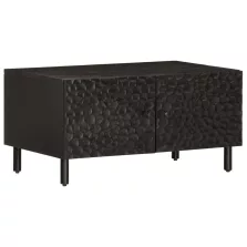   vidaXL fekete tömör mangófa dohányzóasztal 80 x 50 x 40 cm