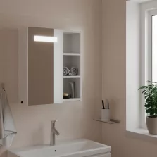   vidaXL fehér tükrös fürdőszobaszekrény LED-del 45 x 13 x 52 cm