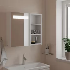  vidaXL fehér tükrös fürdőszobaszekrény LED-del 60 x 13 x 52 cm