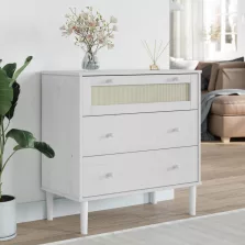   vidaXL SENJA fehér rattan hatású tömör fenyőfa komód 80 x 40 x 80 cm