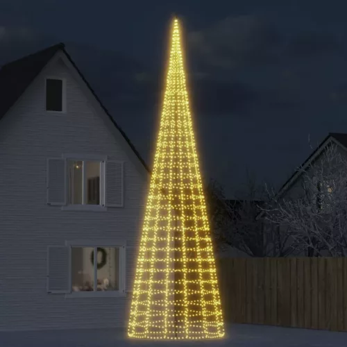 vidaXL meleg fehér LED karácsonyfa zászlórúdra 3000 LED 800 cm