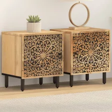   vidaXL 2 db tömör mangófa éjjeliszekrény 40 x 33 x 46 cm