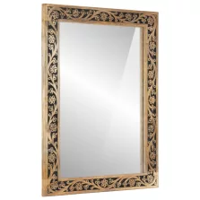   vidaXL tömör mangófa és üveg fürdőszobatükör 50 x 70 x 2,5 cm