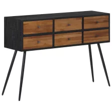   vidaXL tömör újrahasznosított tíkfa tálalóasztal fiókkal 116x30x76 cm