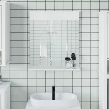   vidaXL BERG fehér tömör fa fürdőszobatükör polccal 60 x 12 x 70 cm