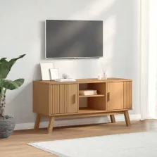   vidaXL OLDEN barna tömör fenyőfa TV-szekrény 114 x 43 x 57 cm