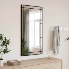vidaXL fekete téglalap alakú vas fali tükör 50 x 100 cm