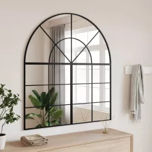 vidaXL fekete ívelt vas fali tükör 100 x 50 cm