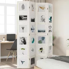 vidaXL 4 paneles fehér tömör császárfa térelválasztó