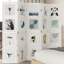 vidaXL 5 paneles fehér tömör császárfa térelválasztó