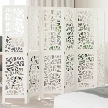 vidaXL 6 paneles fehér tömör császárfa térelválasztó