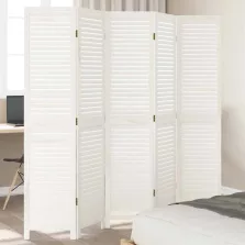 vidaXL 5 paneles fehér tömör császárfa térelválasztó