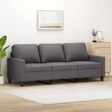 vidaXL 3 személyes szürke műbőr kanapé 180 cm