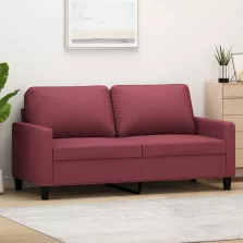 vidaXL kétszemélyes bordó szövet kanapé 140 cm