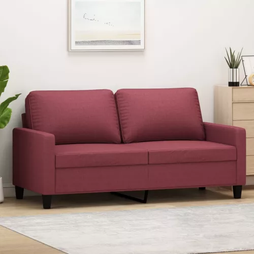 vidaXL kétszemélyes bordó szövet kanapé 140 cm