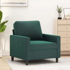 vidaXL sötétzöld bársony kanapéfotel 60 cm