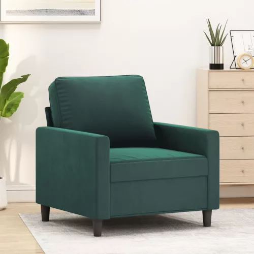 vidaXL sötétzöld bársony kanapéfotel 60 cm
