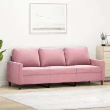 vidaXL 3 személyes rózsaszín bársony kanapé 180 cm