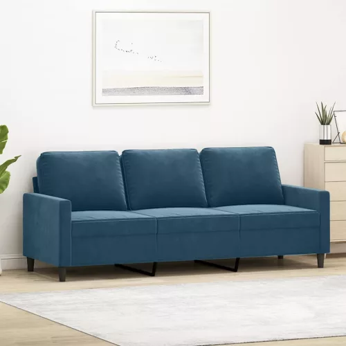 vidaXL 3 személyes kék bársony kanapé 180 cm