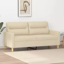 vidaXL kétszemélyes krémszínű szövetkanapé 140 cm