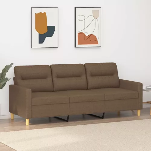 vidaXL 3 személyes barna szövetkanapé 180 cm