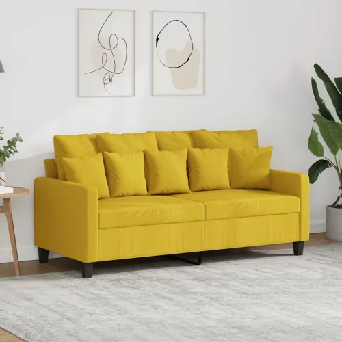 vidaXL 2 személyes világossárga szövet kanapé 140 cm